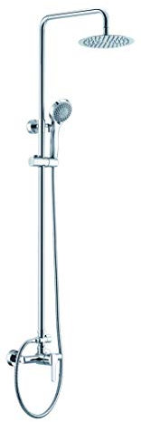 IMEX - Columna barra de ducha Roma Conjunto Monomando Serie Roma Cromado/Plateado - BDR001