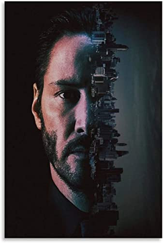 HRTNS Leinwand Druck Poster Herr Wick John Wick Poster-Gemälde für Veranda-Dekor Wandkunst Kunstwerk Malerei Kunstdrucke Bild 23.6x35.4(60x90cm) Kein Rahmen