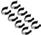 sourcing map 8Stk. T10 U Clips Halter Halterung LED-Lichtstreifenclips Rohrschellen Edelstahl Led Streifen Clips Rohrschellen für Leuchtstoffröhrenhalter schwarz