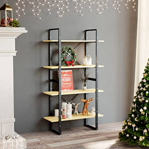 WIFESE Bücherregal 80x30x140 cm 4 Fächer Holzregal Standregal Bookshelf Raumteiler Aufbewahrungsregal Lagerregal Aktenregal Hochschrank Regal für Wohnzimmer Büro Kiefer Massivholz Weiß