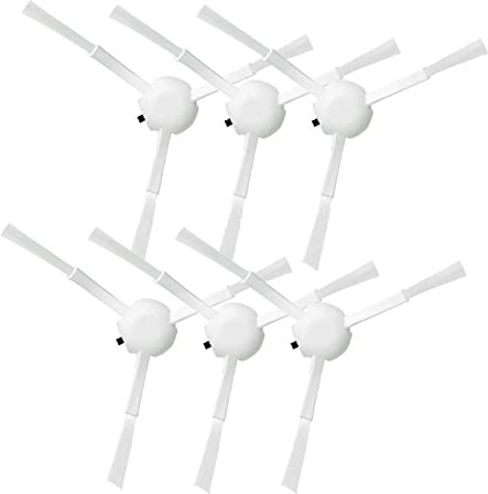 BiOHY Seitenbürste kompatibel mit Roborock S5 & S6 in weiß (6er-Set) | passend für S5, S50, S51, S55, S5 Max, S6 Pure & S6 MaxV | Wischroboter Zubehör | Bürste für Fliesen, Parkett, Laminat & PVC