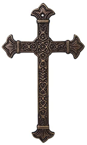 DreamsEden Metal Cross Christian Wall Art, Antique Hanging Religious Cross Decor Vintage Living Room Bedroom Home Decoration