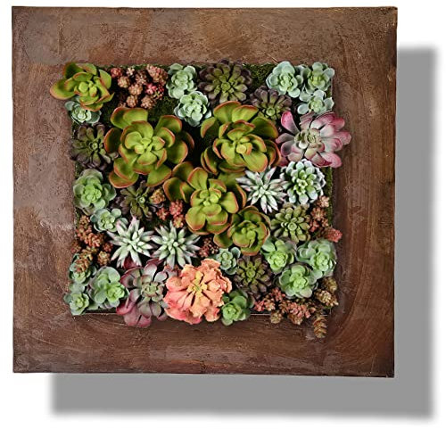 Vandue Moderne Home Living Wand verzinkter Stahl/Zink Sukkulenten Pflanzgefäß (Rost-Zink, 16 Taschen)