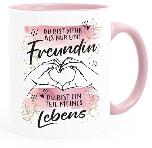 SpecialMe® Tasse beste Freundin Spruch Du bist nicht nur eine Freundin Geschenk BFF weiss-innen-rosa standard
