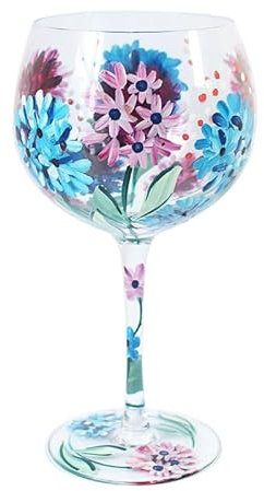 Lesser & Pavey Cocktail Glass Gin Hydrangeas Floral Tonic Copa Liquor Hand Painted Flowers