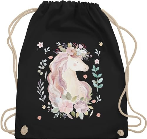 Turnbeutel Rucksack - Einhörner - Taschen - Einhorn Geschenk - Unisize - Schwarz - einhörnern tasche unicorns motiv mit