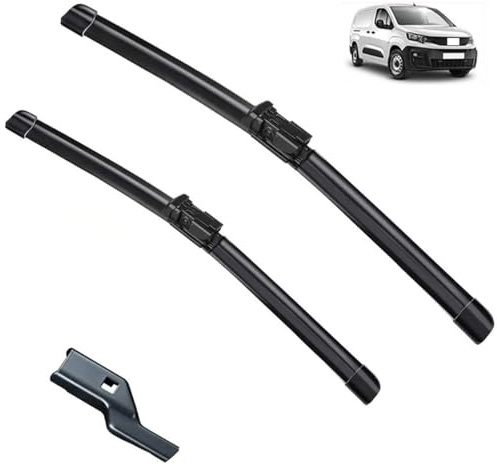 Limpiaparabrisas Limpiaparabrisas delantero compatible con Citroen Berlingo e-Berlingo K9 Peugeot Partner Rifter Vauxhall Opel Combo E Toyota ProAce City 2019 – 2023, Escobilla limpiaparabrisas para