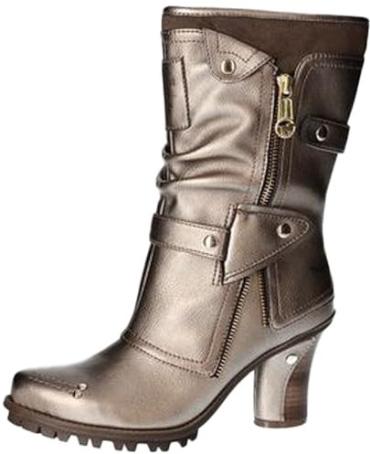 MUSTANG Damen Stiefelette Warmfutter Stiefel hübsche Details Blockabsatz 1141-606, Größe:39 EU, Farbe:Braun