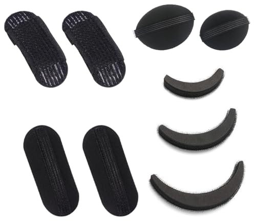 9 Stück Schwamm Volumen Haar Boden Set Bump It Up Einsätze Styling Werkzeug Kämme Clips Zubehör Haar Basis Set Styling Insert Flecht Haar Kamm Brötchen Haar Pad für Frauen Mädchen DIY Frisur