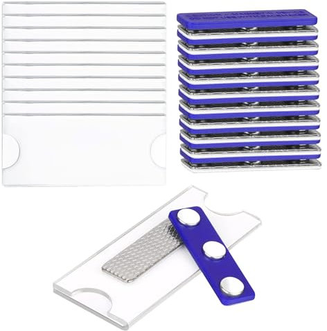 SCBOY Magnetismo placas identificativas 10 piezas,Magnetismo Identificadores personales identificativas con imán autoadhesivo de 3 puntos Simplemente inserte y fije los nombres