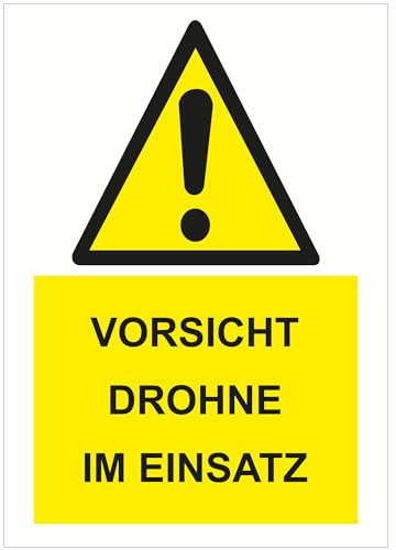 INDIGOS UG - Aluverbund Schilder - Sicherheit - Warnung - Drohne im Einsatz - 210x297 - Hotel, Firma, Schutz, KITA, Arzt, Praxis, Wohnung