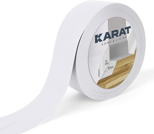 KARAT Weichsockelleiste 19 x 19 mm, Weiß 10 m - selbstklebende Rückseite - Sockelleiste aus PVC für Küche und Bad, Knickleiste Klebeleisten individuell zuschneidbar, Fugendichtungsband (Riga)