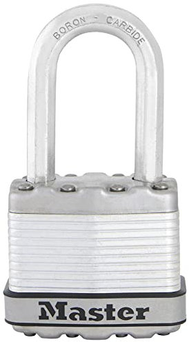MASTER LOCK Cadenas Haute Sécurité [A Clé] [Acier Laminé] [Extérieur] [Anse M] M1EURDLF - Idéal pour les remises, les garages, les clôtures et les portails