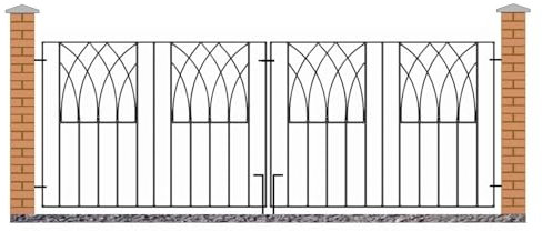 Abbey Modern Metal Driveway Garden Gates Wrought Iron Style Dual Swing Gate (2413mm Gap x 812mm High ABZP10)