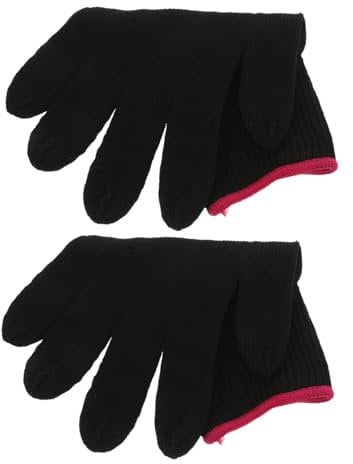 Ipetboom Curling Iron Hair Straightener Hair Heat Protection Glove Thermal Styling Gloves Heatless Curlers Headband Curling Wand Heat Blocking Glove for Hair Styling Knitting Black