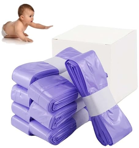8 recambios de papelera de pañales, bolsas biodegradables perfumadas, bolsas de pañales a prueba de olores, compatibles con varios casetes de repuesto, capacidad de 290 pañales (morado)