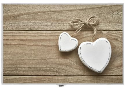 LEKE GO Tapa Contador de Luz o Cubrecontador Electricos de Madera Nordicos con Corazon Blanco de 46x6x32 cm, Cubre Contador para Entrada Pasillo (Corazon)