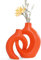 Anquephd Orange Hohle keramikvase 2er-Set, einzigartige runde Moderne Vase für nordische minimalistische Stil Dekoration, Donut Boho ästhetische Vase für Kaffee & Küche Tisch, Pampasgras.(Orange)