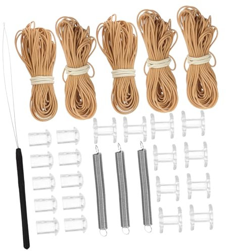 GARVALON 5 Sets Pleated Shade Repair Kit for Honeycomb Blinds Restringing Kit with Spring Pulley Cord and End Caps for RV Window Shades and Camper Blinds Repair