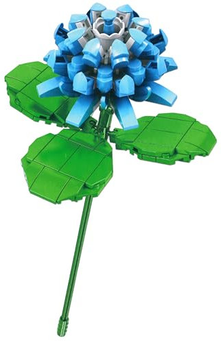 Blue Clover Flower Building Blocks Set – Make Your Own Bouquet Faux Plant Bricks Toy Kits – for Kids 6+ and Adults