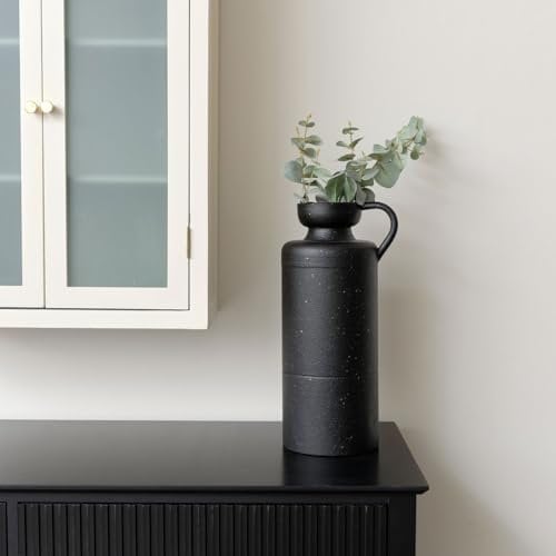 Melody Maison Large Black & Gold Speckled Jug Vase - 42cm