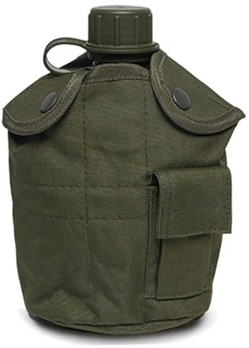 Borraccia portatile a tenuta stagna da 1 litro in alluminio con tappo in PE e custodia Oxford, bottiglia d'acqua multiuso per campeggio, escursionismo, alpinismo, attività all'aperto, borraccia p