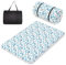 COSTWAY Japanische Futon Matratze, Tatami-Matte, Bodenmatratze, Klappmatratze mit waschbarem Bezug, Faltbare Schlafmatte mit Tragetasche, Beige, 90 x 200 cm (140 x 200 cm,Blaublatt)