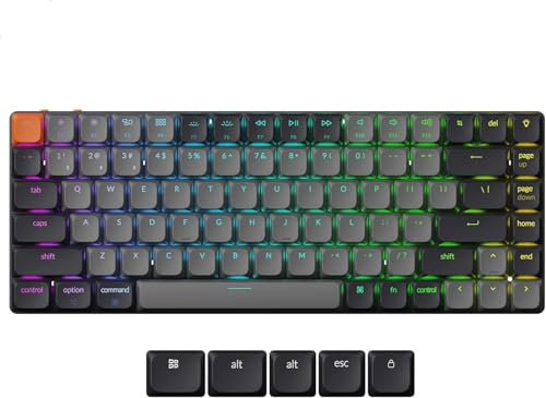 Keychron K3 QMK Ultra-Slim Mechanical Keyboard Version 3, US ANSI 75% Layout Wireless Custom Keyboard with RGB Backlit, Hot-Swappable for Mac Windows (Banana Switch)