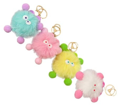Healeved 4stücke Plüsch Puppe Schlüsselanhänger Cartoon Keychain Schlüsselring Rucksack Anhänger Dekoration Zubehör Für Frauen