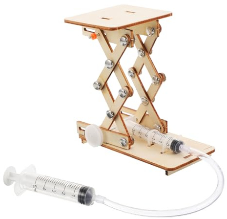 BESTonZON Hydraulisches Aufzugsmodell aus Holz, Bauspielzeug für Kinder, STEM-Lernspielzeug für Mädchen & Jungen