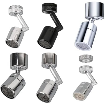Grifo de cocina universal con filtro antisalpicaduras giratorio 720°, cabezal rociador, adaptador extensor flexible for grifo baño, boquilla espuma lingli(A6)