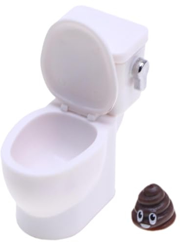 Grtheenumb Toilette Jouet, Mini Toilette, Maison de poupée en Plastique 1/12 avec Son de Chasse d'eau, Mini Jouet drôle et réaliste pour Accessoire Salle Bain Maison poupée