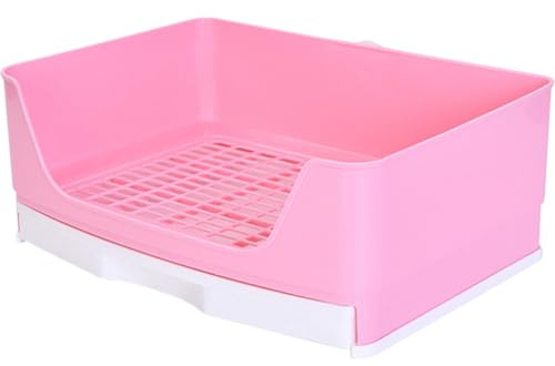 TOKIDNY Großes Kaninchenklo aus Kunststoff mit Hohem und Abnehmbarem Leicht zu Reinigen Hygienische Hasentoilette für Kaninchen Meerschweinchen und Kleine Haustiere für Wohnzimmer und