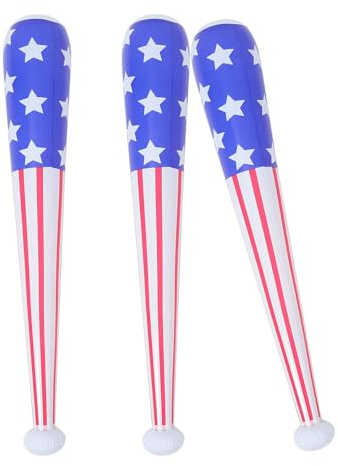 jojofuny 3pezzi Mazza da Baseball Gonfiabile Bandiera Americana Decorazione Gonfiabile Mazza da Baseball Giocattolo per Tifo Sportivo