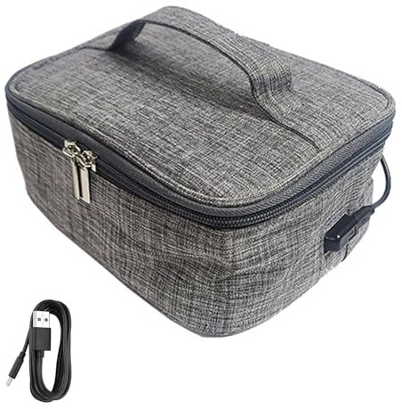 Borsa Per Il Pranzo Riscaldata Tramite USB - Alimenti Termici Portatili 21x16 Cm | Scaldabagno Da 200 G Con Mantenimento Automatico Della Temperatura E Design Oxford Impermeabile | Borsa Portati
