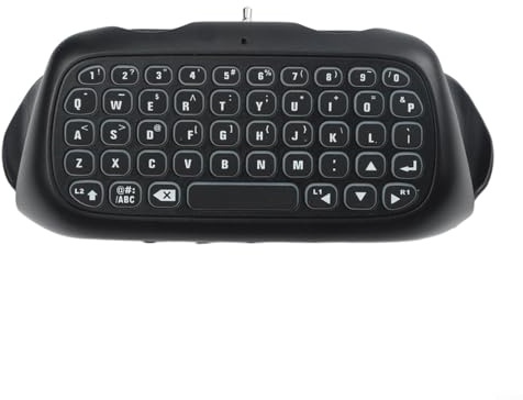 ComfyHarbor RGB Wireless Controller Keyboard for PS5/PS5 Pro, Portable Gamepad Chatpad with Built-in Speaker & 3.5mm Audio Jack, BT3.0 Voice Chat Board for Messaging & Gaming Live Chat(Black)