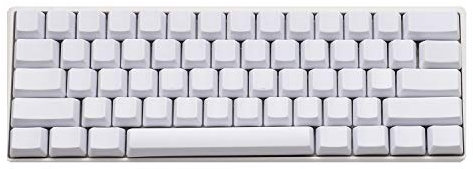 YMDK Blank Thick PBT OEM Profile 61 ANSI Keycaps for MX Switches Mechanical Keyboard (White) (Only Keycap)