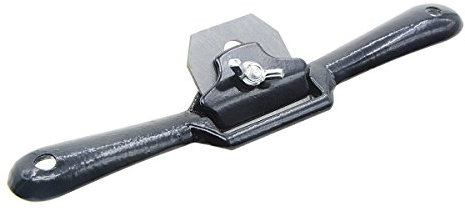 Spokeshave Tool, Saim DIY Cast Iron Woodworking Handed Plane Adjustable Woodwork Manual Planer Deburring Hand Tools for Wood Craft, Wood Craver, 44mm Cutter Width, 205mm Length, Silver & Black