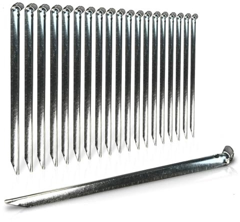 diMio XL Stahl-Zelthaken Allround Rund/V-Profil (Hering V-Profil 19cm, 20er Pack)