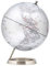 EXZACT Schülerglobus 25cm Globus Silber-Metallic Mit Basis aus rostfreiem Stahl - Englischer Sprache - Pädagogische/Geografische/Desktop-Dekoration (Silbermetallic)