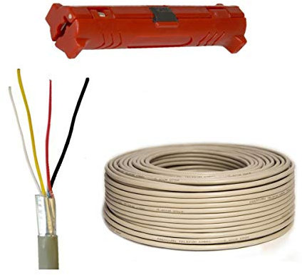 Premium X 100m Telefonkabel 2x2x0,6mm 4 Adern Verlegekabel Telefonleitung Fernmeldekabel + Abisolierer(0,22EUR/M)