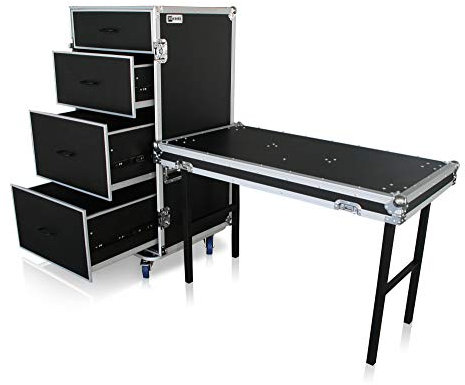 Toolcase 4 Schubladen Tisch Rollen Messe Roadie Flight Case Transportcase BBQ