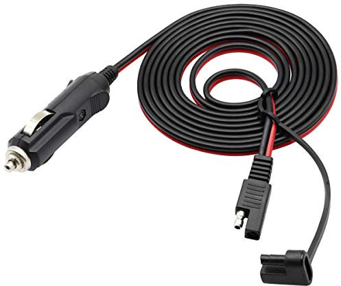 AAOTOKK SAE to Cigarette Lighter Cable,16AWG 12V Cigarette Lighter Male Plug to SAE 2 Pin Quick Release Disconnect Connector Plug Adapter Extension Charging Cable with Fuse(2.4m/7.8ft-M)