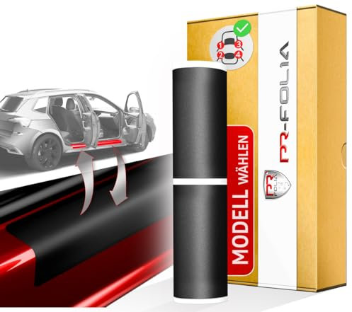PR-Folia Schutzfolie Einstiegsleisten Türschweller Set für - Polo IV / 5-türer (Typ 9N/9N3 Bj.11/2001-05/2009) - SCHWARZ Auto Türeinstiege Schutzleiste Lackschutzfolie