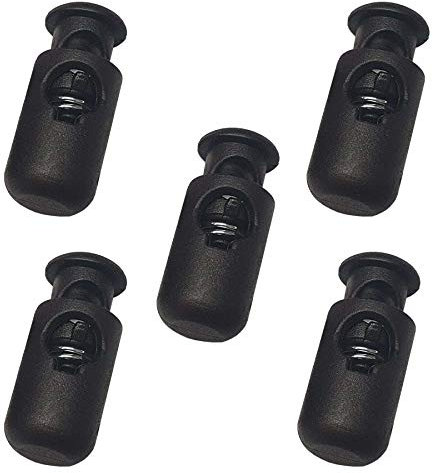 10 fermacoulisse, ideali per coulisse da 3/4/5 mm, chiusura per cordoncini, giacche, elastici, colore: nero (modello 1)