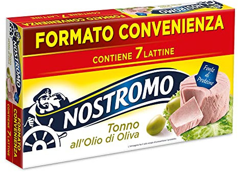 Nostromo - Tonno all'olio di oliva, 7 lattine da 70gr. Formato multipack. Fonte di proteine, senza conservanti.