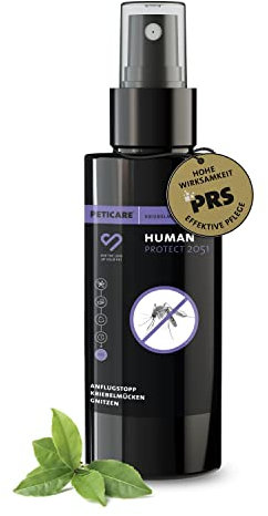 Peticare HumanCare Protect 2051 Spray anti-moucherons anti-mouches pour adultes et enfants Protection jusqu'à 8 heures