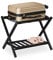 Relaxdays Portavaligie Pieghevole in Legno, HxLxP: 54,5 x 66 x 44,5 cm, 2 Ripiani, Arredo per Camera e Hotel, Nero, 1 pz