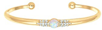 Elli Armband Armband Damen mit Opal und Kristalle offen in 925 Sterling Silber vergoldet