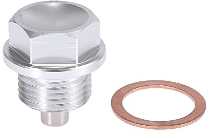 X AUTOHAUX 1 Set M18 x 1.5 Magnetic Oil Drain Plug Sump Drain Nut | Silver Tone, Magnet, Aluminium Alloy Material, Leak Proof, Stainless Steel, Oil Pan Bolt